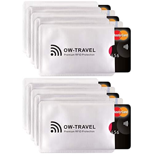 OW-Travel RFID Card Holder Bank Card Protector Sleeves TUV Certified 10 Pcs