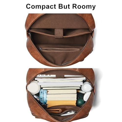 Leresas 37L Backpack Purse for Women Men Laptop Bag Travel Backpack Vegan Leather Work Business Back Pack Fashion Back Bag — view 6