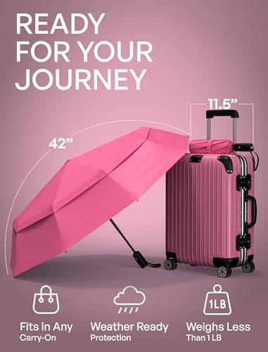 Repel Windproof Travel Umbrella - Compact & Withstands Winds up to 100MPH, Strongest Premium Auto Folding Umbrella for Rain and Sun - Durable, Light & Portable for Women & Men, Fits Backpack & Cars — view 5