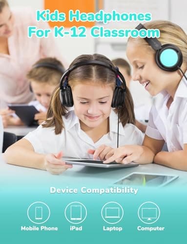 iClever Kids Headphones Wired 5 Pack for Students K-12 & Teachers — view 5