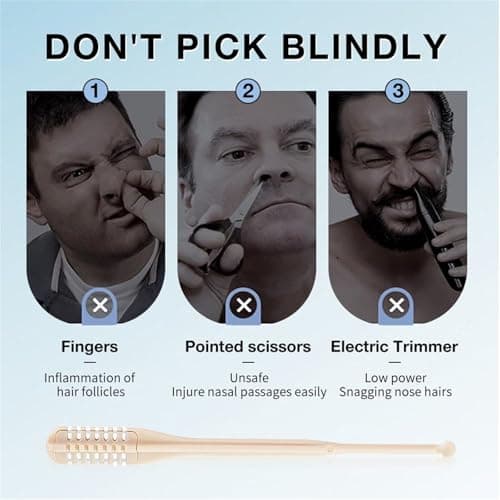 Beauty Tools 2 Upgraded 2 In 1 Nasal Hair 360° Rotating Nose Hair Trimmer With Ear Double Nose Hair Portable Nostril Hair Remover Tool For Men Women (2pcs) (Beige, 10cm) — view 2