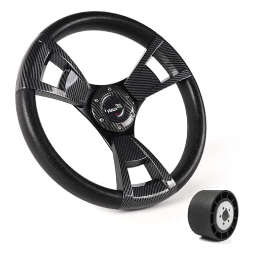 RASTP Boat Steering Wheel with 3/4“ Axle Marine Steering Wheel Adapter for Most Marine boats,Vessels,Yachts,Pontoons Boat (Style F-Print) — view 2
