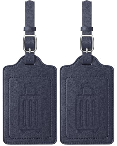Teskyer 2 Luggage Tags for Suitcases, Travel Essentials, Blue