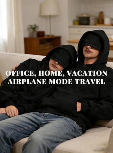 KENAIJING Mens Quarter Zip Travel Hoodies with Eye Mask & Multi Pockets — view 5