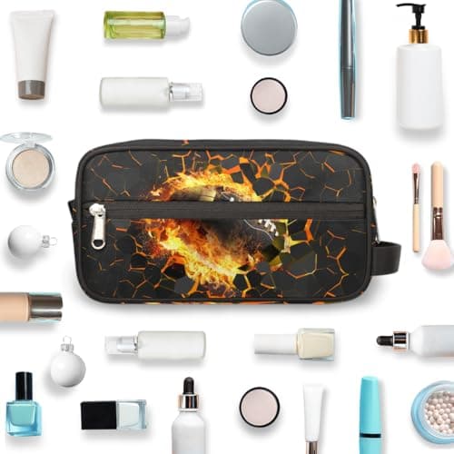 Travel Toiletry Bag for Boys Kids - 3D Rugby Ball Waterproof Hanging Dopp Kit for Men, Shaving Bag with Large Capacity for Bathroom, Sports, Shower — view 4
