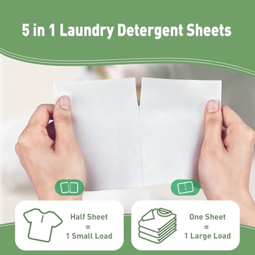YUCO Laundry Detergent Sheets 40 Washes, Eco Travel Laundry Detergent Liquidless Soap Sheet, Dissolvable in in Sink and Washer, Plastic Free Packaging Cardboard Envelope, Forest (1 Pack, 80g) — view 4