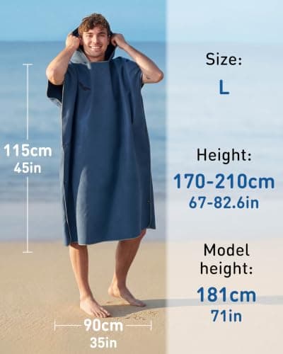 Fit-Flip Changing Robe - Microfibre Swim and Surf Poncho — view 3