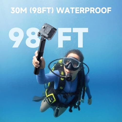 SJCAM SJ4000 4K30fps Action Camera with 64GB Card,40MP EIS Stabilization,3-Axis Motorcycle Helmet Sport Camera, 170° FOV | 30M Waterproof Underwater Camera, 5X Zoom,Dual Batteries — view 6