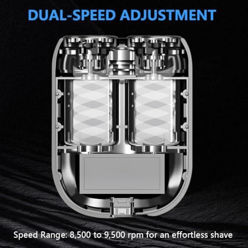 LOPHE Mini Electric Shaver,Electric Razor for Men,2-Speed Magnetic Shaver, 9500RPM USB Rechargeable Pocket Razor for Travel & Daily Use, Sky Blue — view 4