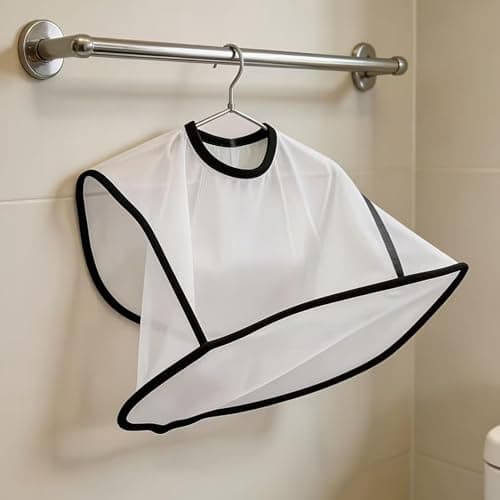 Beard Apron Foldable Mustache Shaving Bib, Waterproof Trimming Catcher with Hair Tray for Men Dad, Free Sink Grooming Cape Protector, Compact Travel Size Barber Supplies — view 3