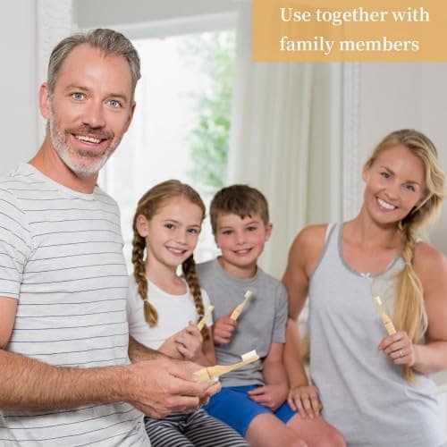 Bamboo Toothbrush Travel Set, Toothbrushes for Adults & Kids, with Travel Case for Daily Use and Trips — view 2