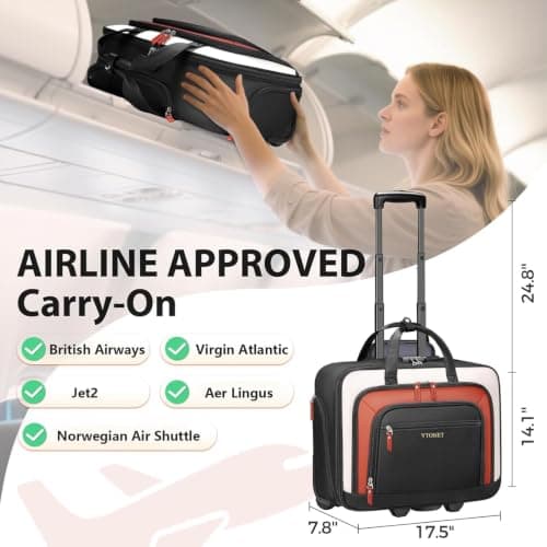Ytonet Lockable Wheeled Laptop Bag, 17.3 Inch Laptop Bag with Wheels — view 6