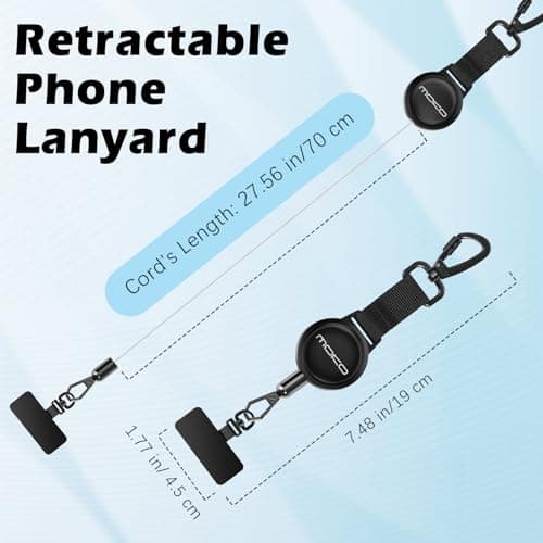MoKo Anti-Theft Phone Lanyard with Retractable Steel Line — view 4