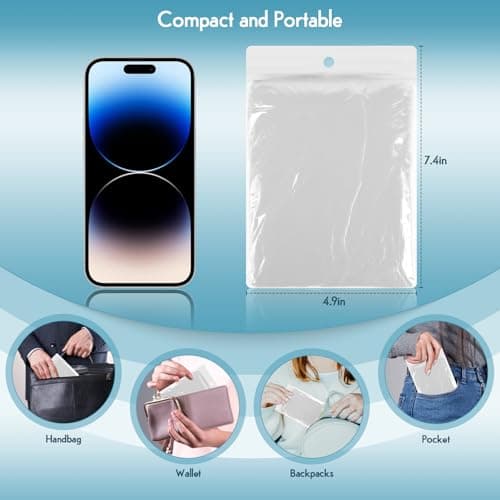 TIECHI Disposable Rain Poncho - Emergency Raincoats Poncho Waterproof Adult Rain Coats With Hood and Sleeves Ideal for Outdoor, Fishing, Camping — view 6