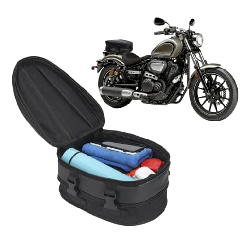Tiiyee Motorcycle Rear Seat Tail Bag, Waterproof Motorbike Tail Pack Oxford Cloth Helmet Storage Luggage Bag Adjustable Dual Use Handbag Back Box for Moto Dirt Bike Replacement Parts 7.5-10L Capacity — view 6