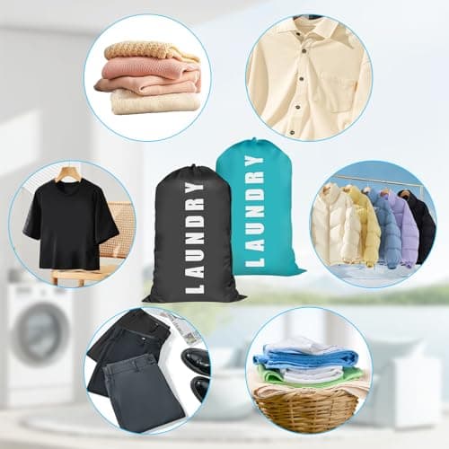 2 Pcs Large Laundry Bags, 24" x 36" Travel Laundry Bags for Travelling — view 4