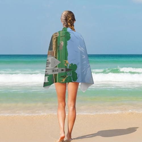 sinyumoney Travel to Dar Es Salaam Beach Towels Adults Lightweight Quick Dry Towels Bathroom for Travel Swimming Pool Sports 130x80cm — view 4