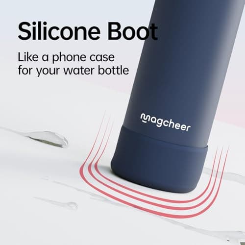 Magcheer 1L Insulated Bottle with Magnetic Phone Holder（Navy Blue） — view 5