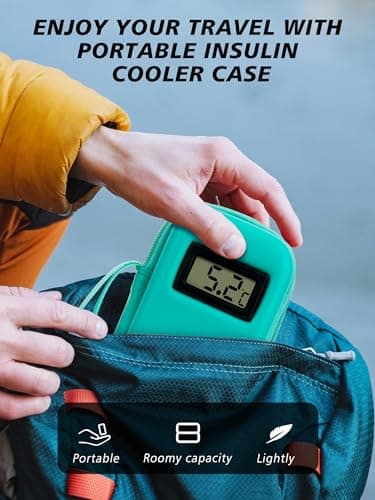 YOUSHARES Monjaro Travel Case with Temperature Display - Insulin Cooler Travel Case with 2 Ice Packs TSA Approved, Refrigerated Medicine Cool Bag for GLP-1 Pens, Diabetes Supplies Organizer Flight — view 5