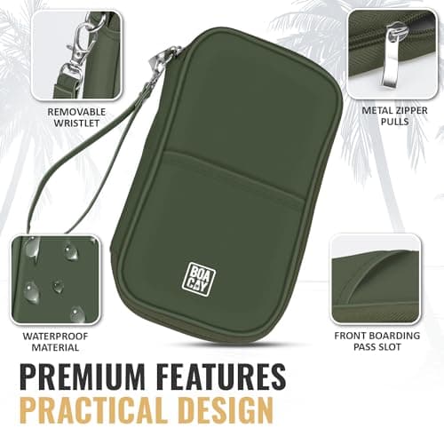 BOACAY Family Passport Holder, RFID Travel Wallet for Women & Men, Document Organiser, Holiday Essentials & Waterproof Cover for Tickets, Money, Cards — view 4