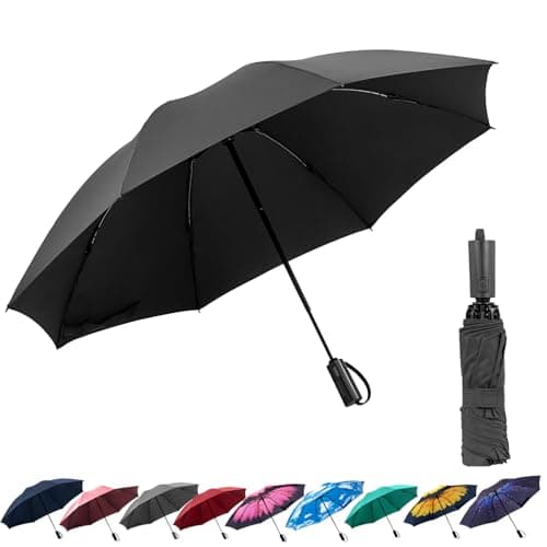 ACEIken Umbrella Reverse Close Folding Windproof for Travel,106cm Black