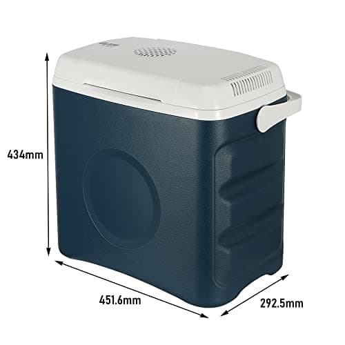 GlamHaus Electric Cooler Box, Large 22L or 30L Cool Box - Use Warm Or Cold, Eco Mode, Portable & Food Safe Insulated, DC 12V, AC 220V Or USB Adaptor - Picnics, Beach, Camping, Car (BLUE 30L) — view 3