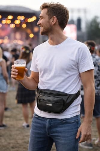 Woodland Leathers Genuine Leather Bum Bag, Durable Waterproof Waist Bag for Men and Women, Ideal for Travel, Festivals, Dog Walking, Fashion Bum Bag and Running Fanny Pack (Brown 6) — view 3