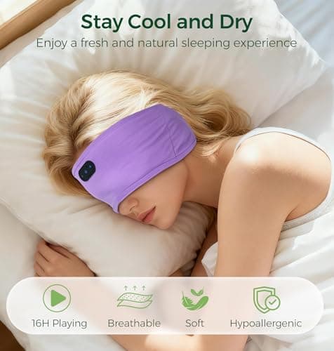 MUSICOZY Sleep Headphones Breathable Bamboo Cotton Headband Headphones — view 4