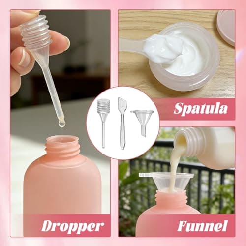 18 Pack Travel Bottle Set for Toiletries Travel Containers Leakproof Refillable Squeezable Travel Accessories for Skincare Lotion Shampoo — view 5
