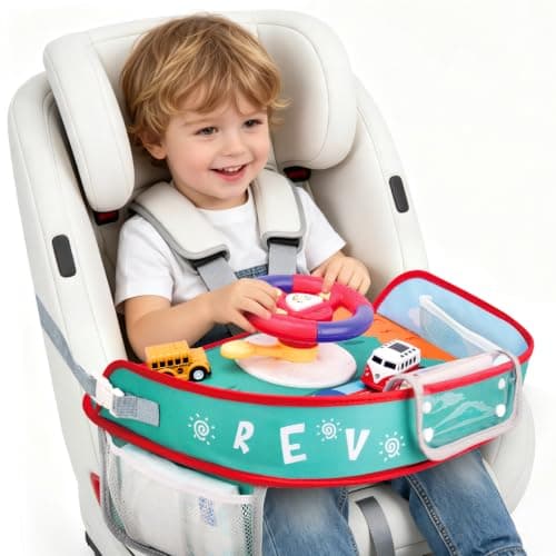 deAO Kids Steering Wheel Toys, Musical Car Seat Tray Pretend Driving Toy