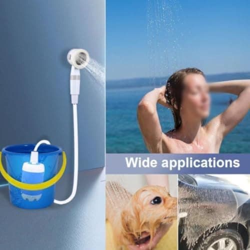Vasiumic Rechargeable Portable Camping Shower Pump, Cordless Outdoor Shower Head Set, Compact Pump Camping, Hiking, Travel, Car & Pet Washing — view 5