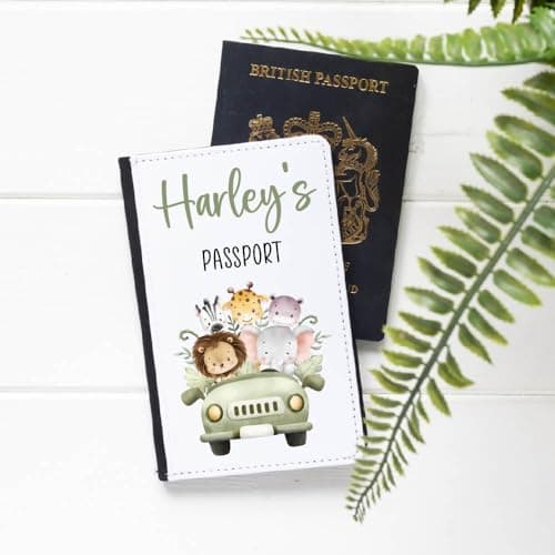 Personalised Kids Passport Holder, Custom Kids Name Passport Cover Gift — view 4