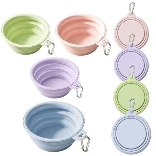 4PCS Collapsible Dog Bowl, Collapsible Dog Water Bowl, Portable Dog Bowl for Use