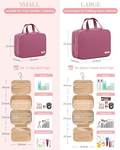 HOTOR Hanging Travel Toiletry Bag Women Essentials,Makeup Wash Bag — view 3