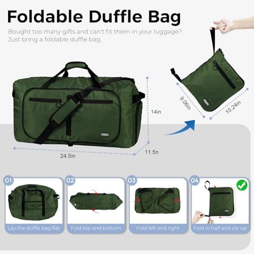 Fmeida 65L Foldable Travel Duffle Bag Waterproof Holdall Luggage Bags — view 3