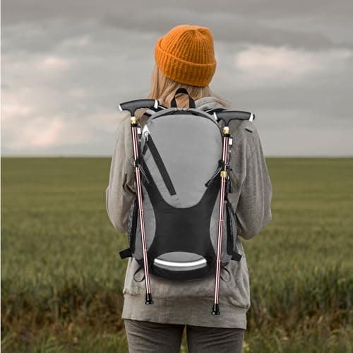 Outplea 30L Hiking Backpack for Men Women, Waterproof Outdoor Daypack Reflective with Waist Belt for Walking, Grey — view 5