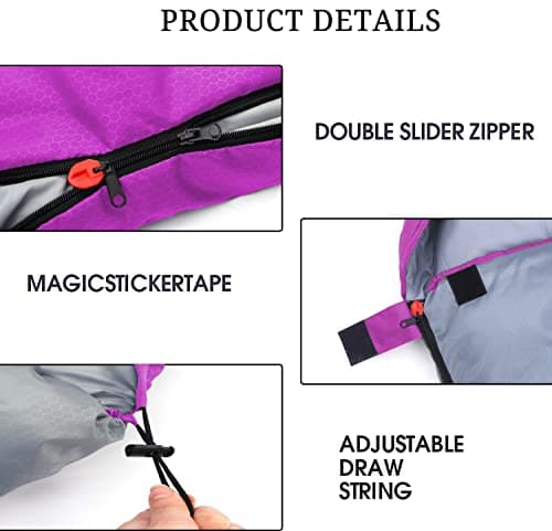 tuphen Sleeping Bag - 3-4 Seasons Camping Sleeping Bags for Adults for Hiking, Backpacking, Cold Weather & Warm Lightweight Travel Gear (Purple-gray, Single 86.61''x31.49'') — view 4