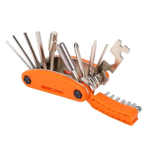 20 in 1 Multi Tool, Anti- Portable Electroplating Process Professional Cycling Multi-Tool Kit for Emergency Maintenance for Travel (Orange) — view 4