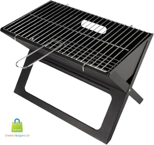 Rammento 45 x 42 cm Steel Folding Portable BBQ for Camping, Black/Chrome — view 2