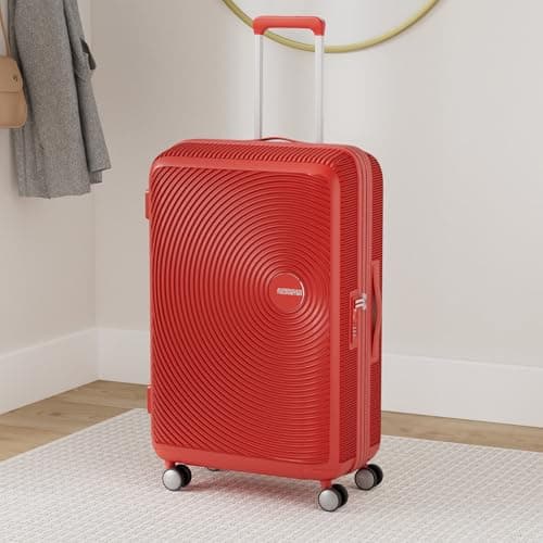 American Tourister Soundbox - Hard Shell Suitcase 77 cm Large - Trolley Suitcase with 4 wheels, TSA Lock, Expandable & Light - 97/110 L - Red (Coral Red) — view 5
