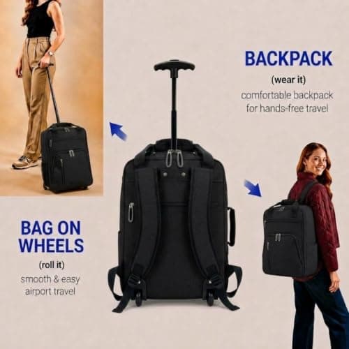 EasyJet Underseat Cabin Bag 45x36x20cm Wheeled Backpack with Handle — view 6