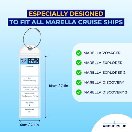 Marella (TUI) Cruise Luggage Tag Holders [4 Pack] – Waterproof, Durable Plastic with Steel Loops – Fits All Marella (TUI) Ships for Cruising in 2026, 2027 and 2028 — view 3