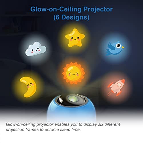 VTech BC8313 Baby Sleep Soother,Portable Noise Machine with 100+ Stories/Songs/Sounds,Record Your own Voice,Bluetooth HD Speaker, Baby Sleep Aid with Multi-Colour NightLight,Glow-on-Ceiling Projector — view 3