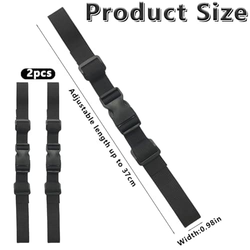 Zcbzbn Pack of 2 Chest Strap Backpack, Adjustable Chest Strap Backpack, Adjustable Chest Strap for School Bag, Nylon with Buckle, for School Backpack Outside Travel, black, 2cm — view 2