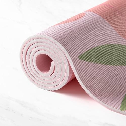 Myga Printed Yoga Mat - 6mm Thick Non-Slip Exercise Mat for Yoga, Pilates, Meditation and Fitness - Lightweight Travel Yoga Mat for Men and Women - Choice of Design (Gumamela) — view 4