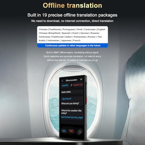 Plyisty AI Language Translator Device, 2026 Upgraded Voice Translator with 148 Languages, ChatGPT Function, 5M Camera for Photo Translation, for Business Travel and Learning (S35) — view 6