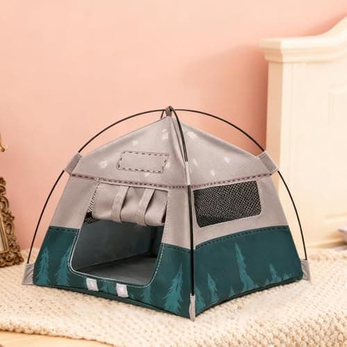 Miniature Camping Tent - Scale Doll Tent, Pretend Play Outdoor Accessory, Portable Toy Shelter, Use for Garden Scene or Miniature Playhouse Display, Playhouse Accessory, Multi Color — view 4