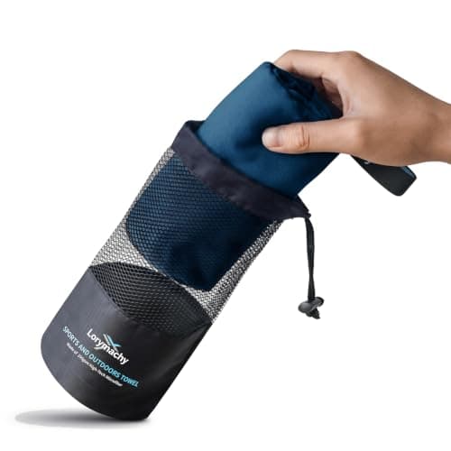 Lorymachy Microfibre Towel - 70×140cm Quick Dry Towels for Adults | 250 GSM, Lightweight & Highly Absorbent, Microfibre Beach Towel for Gym, Yoga, Travel, Camping and Hiking, Lake Blue — view 2