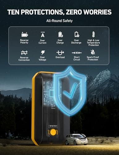 AstroAI B8 Car Jump Starter Power Pack (7.0L Petrol/5.5L Diesel), Yellow — view 3