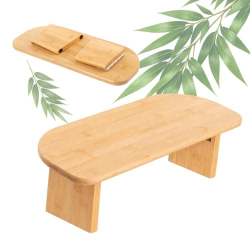 BLOMZA Folding Bamboo Meditation Bench Portable Zen Stool Lightweight Kneeling Prayer Stool Sitting Stool Meditation Seat Outdoor Camping Stool Foldable Stool for Yoga Travel Home Use